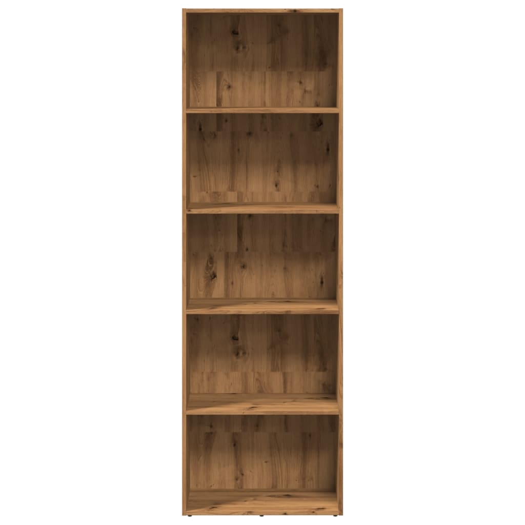 Βιβλιοθήκη Αρτισιανή Δρυς 60x30x189 εκ. από Επεξεργασμένο Ξύλο - Pakobazaar