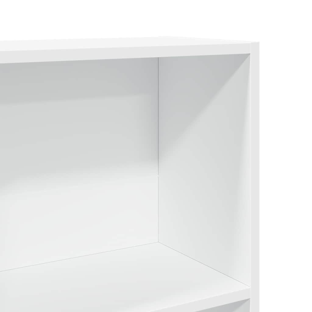 Βιβλιοθήκη Λευκή 80x30x152 εκ. από Επεξεργασμένο Ξύλο - Pakobazaar