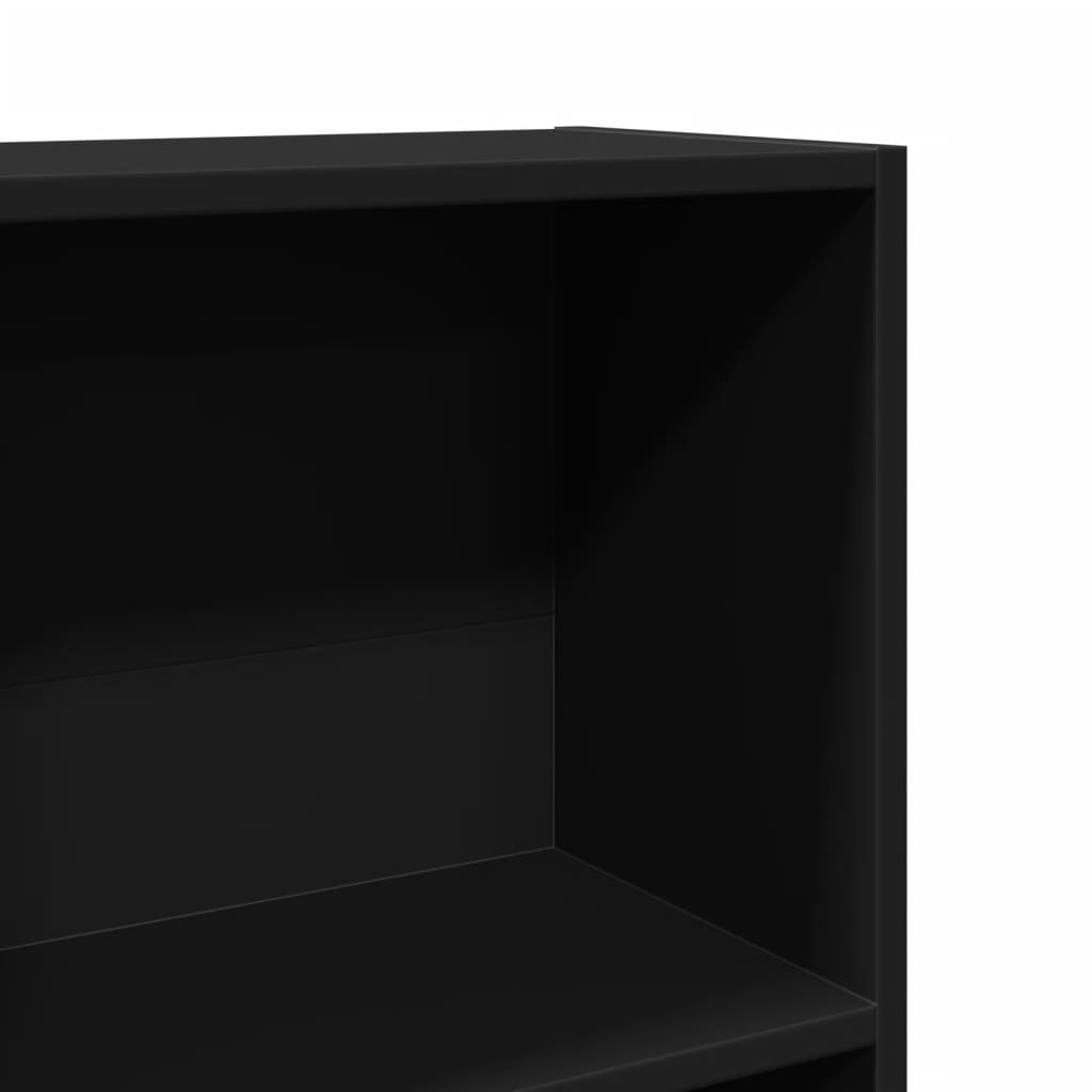 Βιβλιοθήκη Μαύρη 80x30x152 εκ. από Επεξεργασμένο Ξύλο