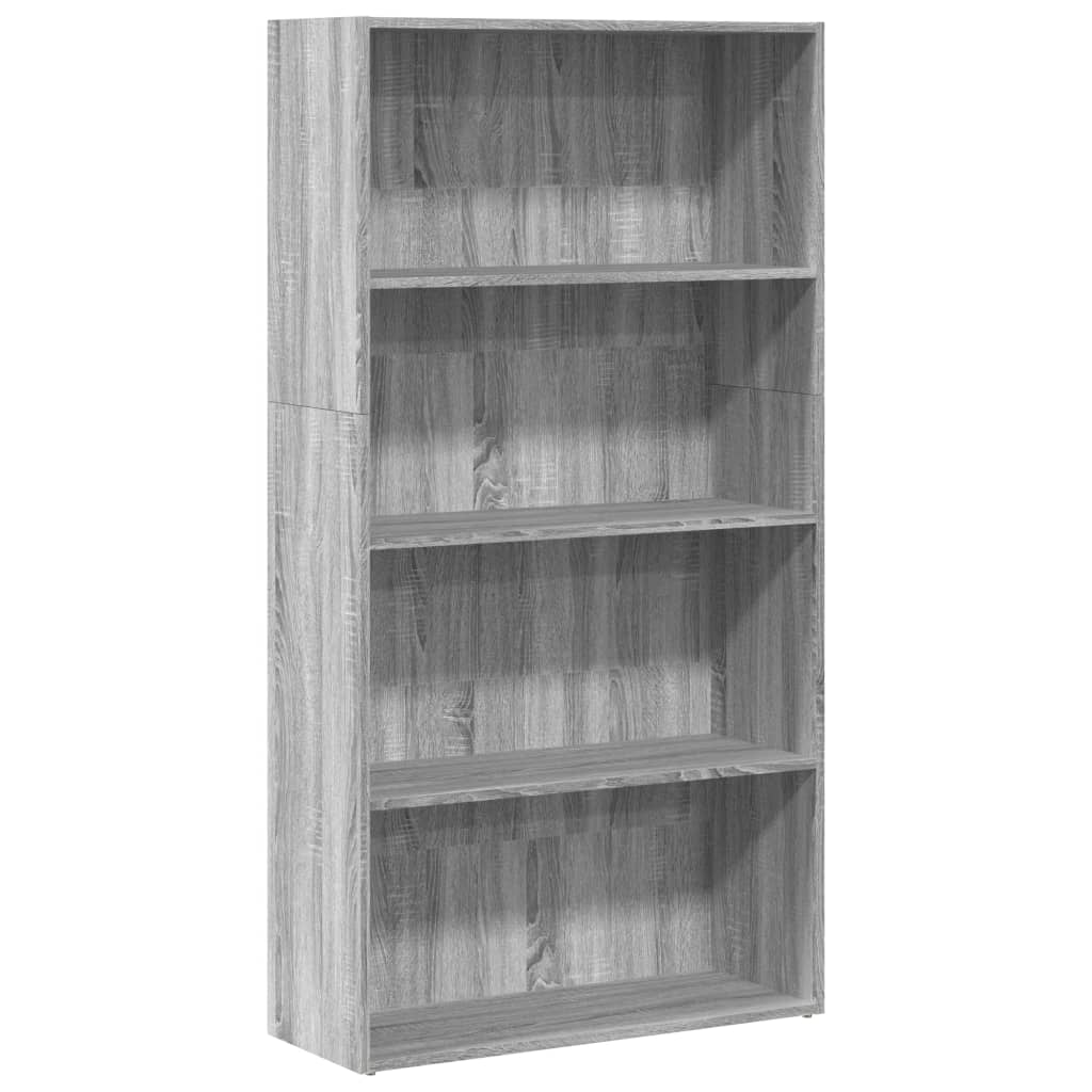 Βιβλιοθήκη Γκρι Sonoma 80x30x152 εκ. από Επεξεργασμένο Ξύλο - Pakobazaar