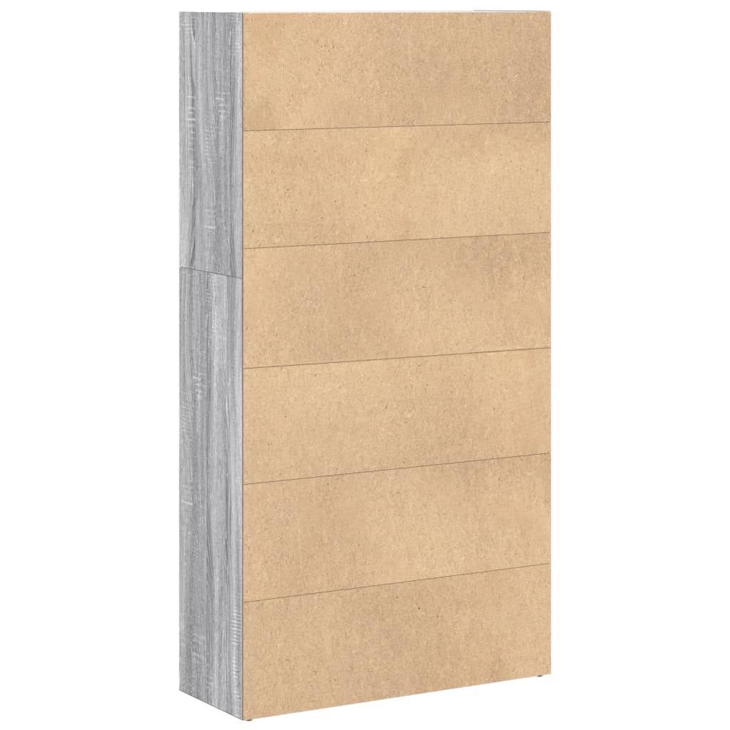 Βιβλιοθήκη Γκρι Sonoma 80x30x152 εκ. από Επεξεργασμένο Ξύλο - Pakobazaar