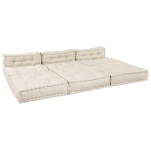 Μονάδα Μοντέρνου Καναπέ Ύφασμα Κρεμ 210 x 140 x 56 εκ.