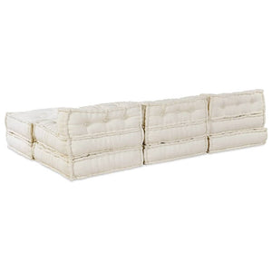 Μονάδα Μοντέρνου Καναπέ Ύφασμα Κρεμ 210 x 140 x 56 εκ.