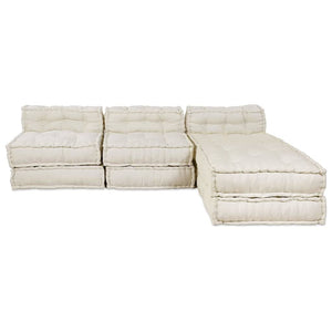 Μονάδα Μοντέρνου Καναπέ Ύφασμα Κρεμ 210 x 140 x 56 εκ.