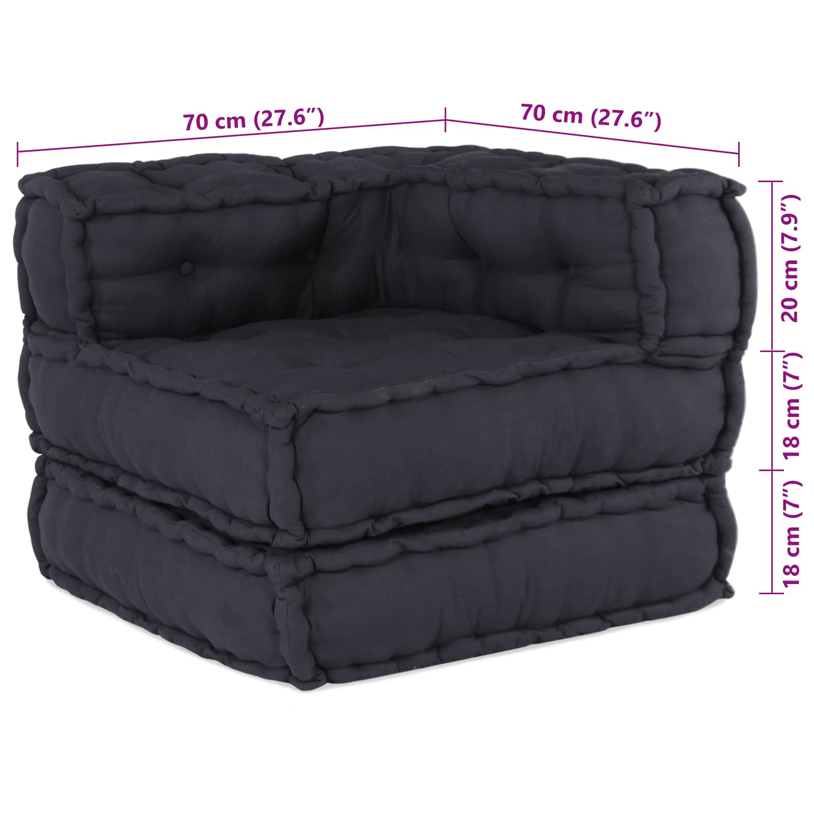 Μονάδα Μοντέρνου Καναπέ 2 pcs Ανθρακί 140 x 70 x 56 εκ. Ύφασμα