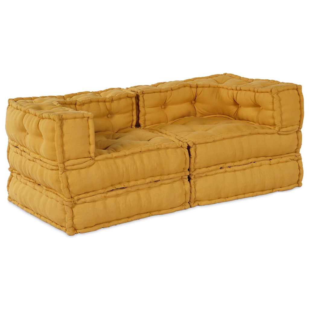 Μονάδα Μοντέρνου Καναπέ 2 pcs Κίτρινο 140 x 70 x 56 εκ. Ύφασμα - Pakobazaar