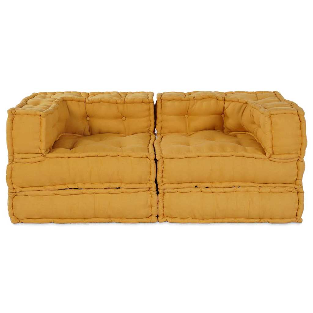 Μονάδα Μοντέρνου Καναπέ 2 pcs Κίτρινο 140 x 70 x 56 εκ. Ύφασμα - Pakobazaar