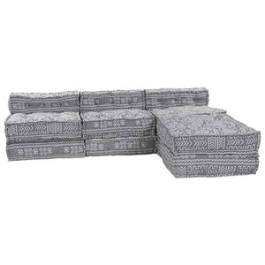 Μονάδα Μοντέρνου Καναπέ 4 pcs Ανοιχτό γκρι Ύφασμα - Pakobazaar