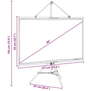 Οθόνη Προβολής με Τρίποδο 60 Ιντσών 16:9