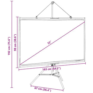Οθόνη Προβολής με Τρίποδο 72 Ιντσών 16:9