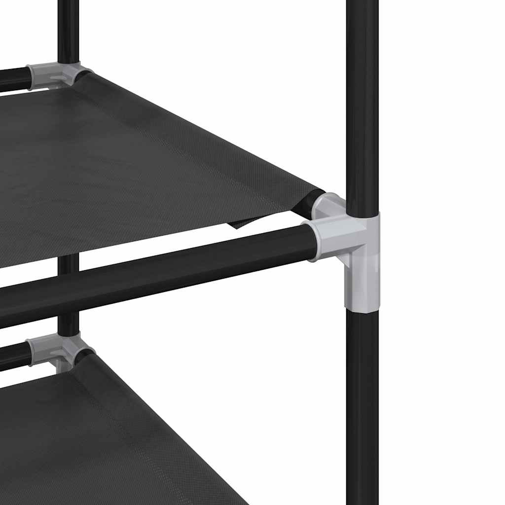 Ράφι παπουτσιών  10 επιπέδων μαύρο 33x33x174 cm