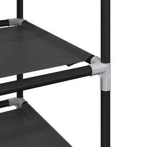 Ράφι παπουτσιών  10 επιπέδων μαύρο 33x33x174 cm