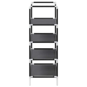Ράφι παπουτσιών 4 επιπέδων μαύρο 44x28x77 cm μη υφασμένο ύφασμα - Pakobazaar