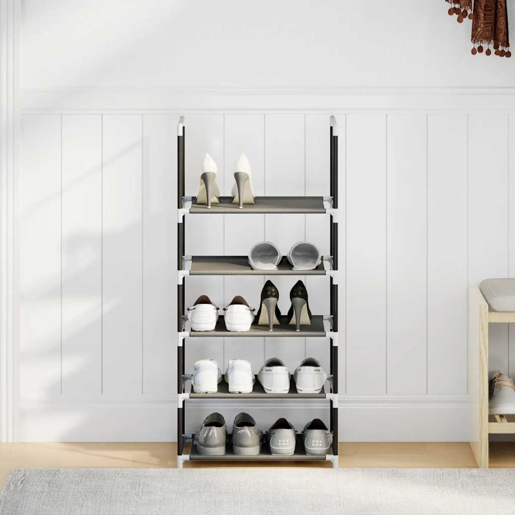 Ράφι παπουτσιών 5 επιπέδων μαύρο 44x28x94 cm μη υφασμένο ύφασμα