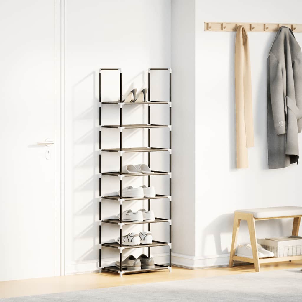 Ράφι παπουτσιών 8-βαθμίδων μαύρο 44x28x145cm μη υφασμένο ύφασμα