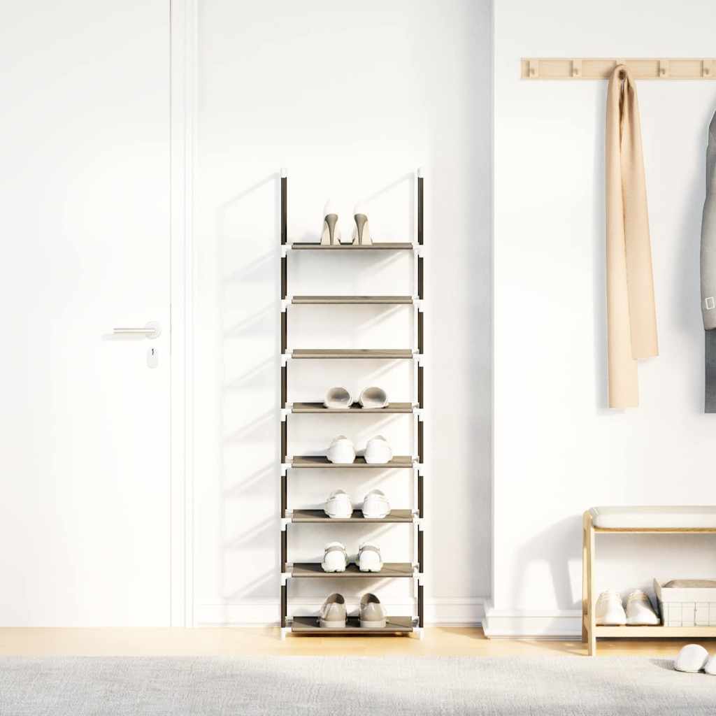 Ράφι παπουτσιών 8-βαθμίδων μαύρο 44x28x145cm μη υφασμένο ύφασμα