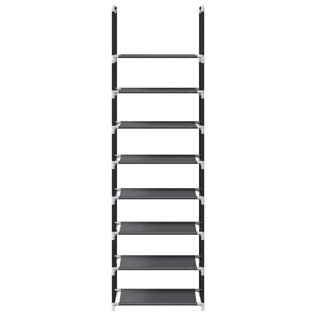 Ράφι παπουτσιών 8-βαθμίδων μαύρο 44x28x145cm μη υφασμένο ύφασμα