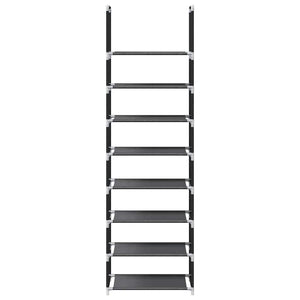 Ράφι παπουτσιών 8-βαθμίδων μαύρο 44x28x145cm μη υφασμένο ύφασμα