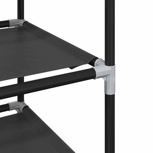 Ράφι παπουτσιών 8-βαθμίδων μαύρο 44x28x145cm μη υφασμένο ύφασμα