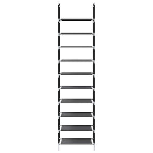 Ράφι παπουτσιών 10 επιπέδων μαύρο 44x28x180 cm - Pakobazaar