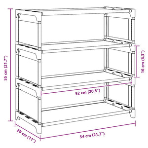 Ράφι παπουτσιών 4 επιπέδων γκρι 54x28x55 cm μη υφασμένο ύφασμα