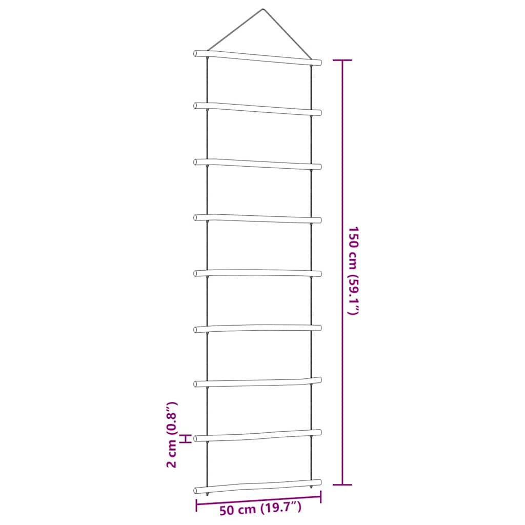 Διακόσμηση τοίχου σε σχήμα σκάλας 50x150 cm Φυσικό κλαδί
