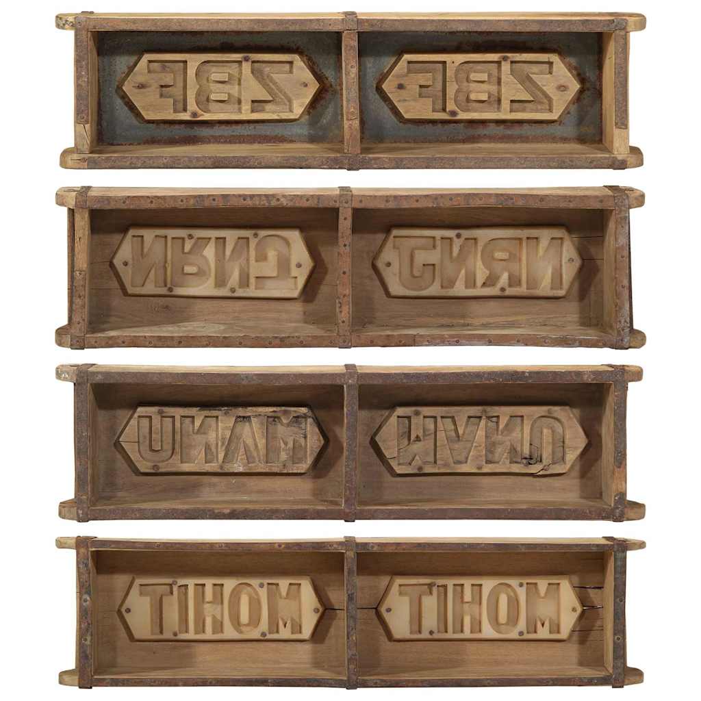 Δίσκος 4 pcs Καφέ 57 x 15 x 9 εκ Στερεό Ανακτηθέν Ξύλο