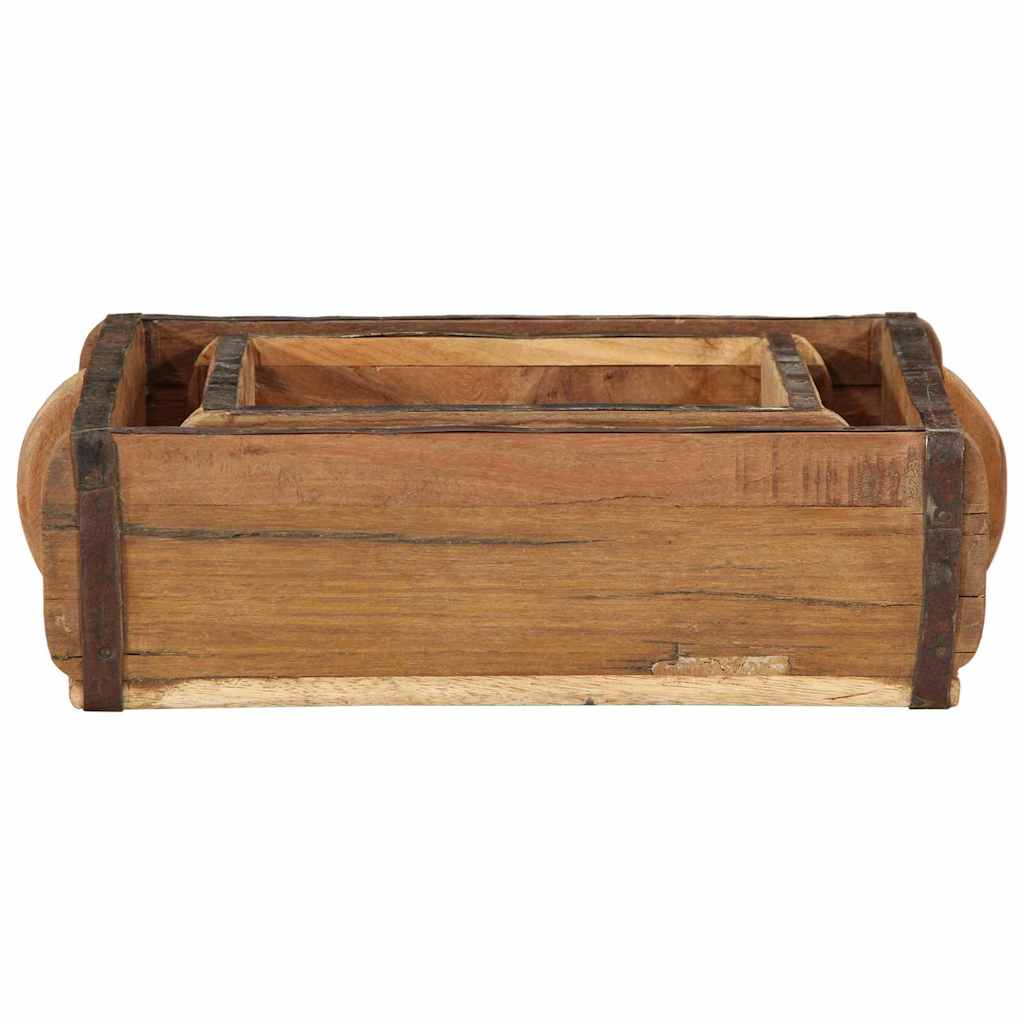 Δίσκος 2 pcs Καφέ 29 x 31 x 10 εκ Στερεό Ανακτηθέν Ξύλο