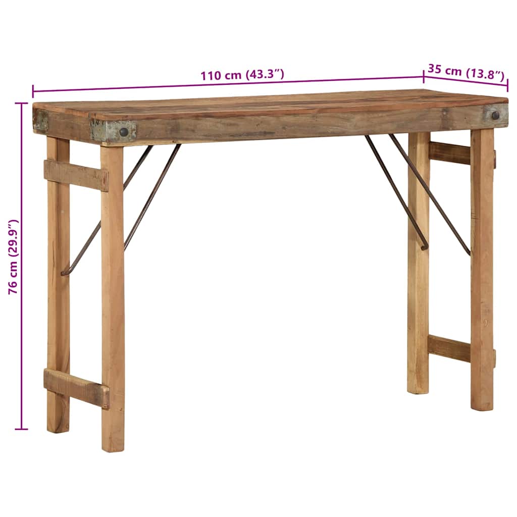 End Table Καφέ 110 x 35 x 76 εκ. Στερεό Ανακτηθέν Ξύλο - Pakobazaar