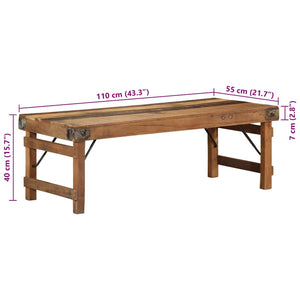 Τραπεζάκι σαλονιού Καφέ 110 x 55 x 40 cm Στερεό Ανακτηθέν Ξύλο