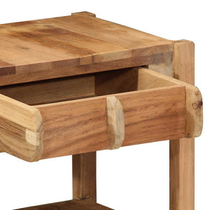 End Table με συρτάρι Καφέ 43 x 32 x 46 εκ Στερεό Ανακτηθέν Ξύλο