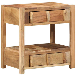 End Table με συρτάρι Καφέ 43 x 32 x 46 εκ Στερεό Ανακτηθέν Ξύλο