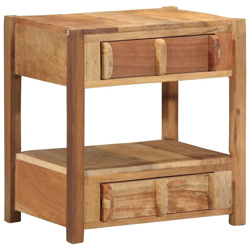 End Table με συρτάρι Καφέ 43 x 32 x 46 εκ Στερεό Ανακτηθέν Ξύλο