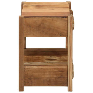 End Table με συρτάρι Καφέ 43 x 32 x 46 εκ Στερεό Ανακτηθέν Ξύλο