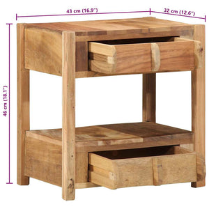 End Table με συρτάρι Καφέ 43 x 32 x 46 εκ Στερεό Ανακτηθέν Ξύλο