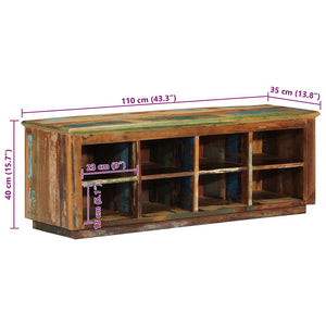 Ντουλάπα Παπουτσιών 110 x 35 x 40 εκ Στερεό Ανακτηθέν Ξύλο Καφέ