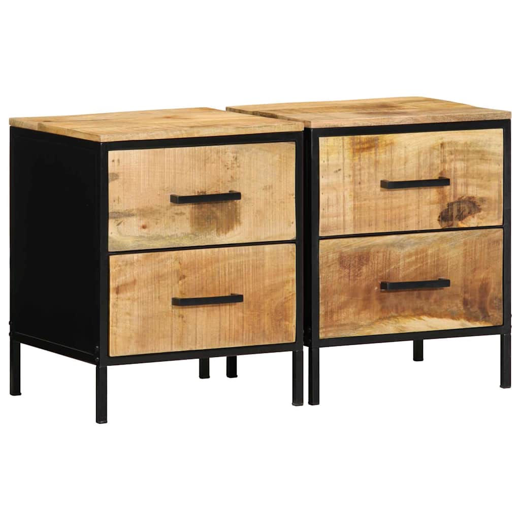 Κομοδίνο με συρτάρι 2 pcs Καφέ και Μαύρο 40 x 35 x 50 εκ.