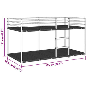 Κουκέτα χωρίς στρώμα Λευκό 75x190 cm Ατσάλι - Pakobazaar