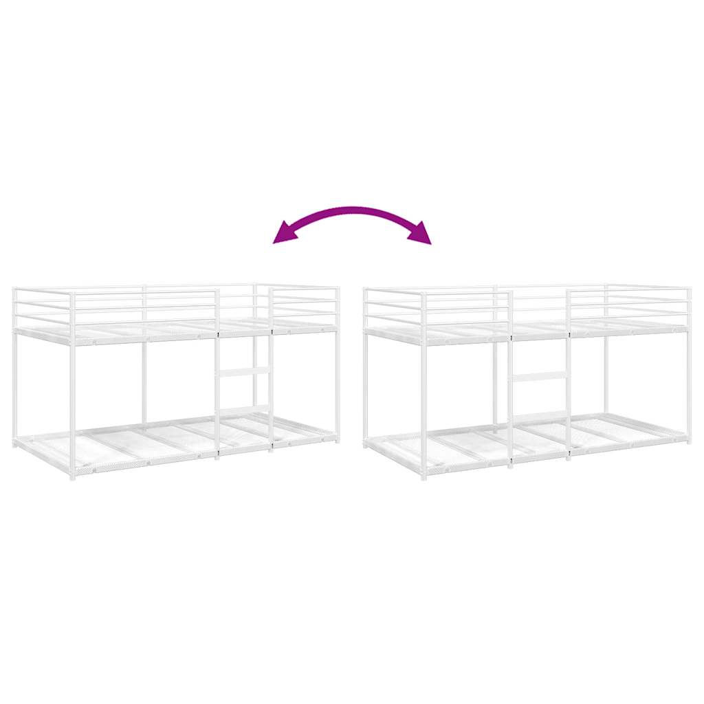 Κουκέτα χωρίς στρώμα Λευκό 80x200 cm Ατσάλι - Pakobazaar