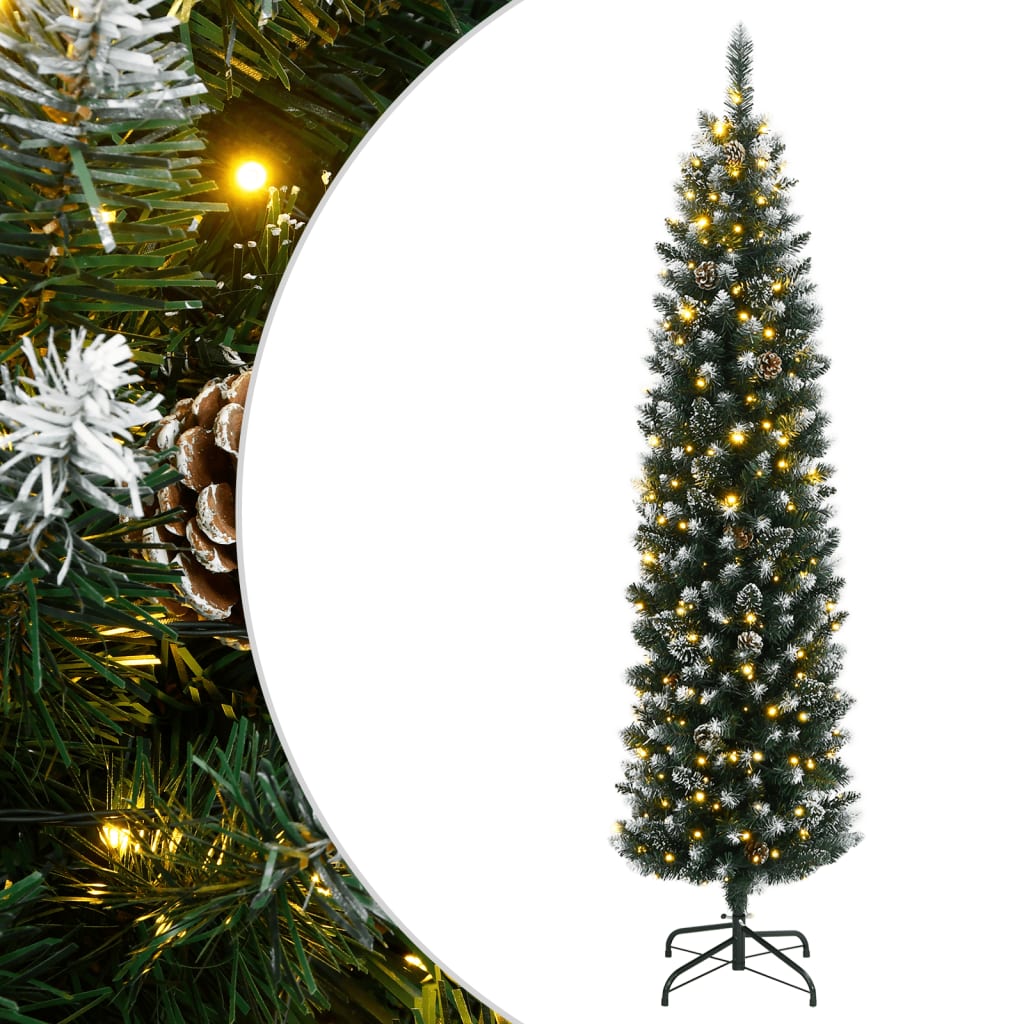 Χριστουγεννιάτικο Δέντρο Τεχνητό Slim με 150 LED 150 εκ.
