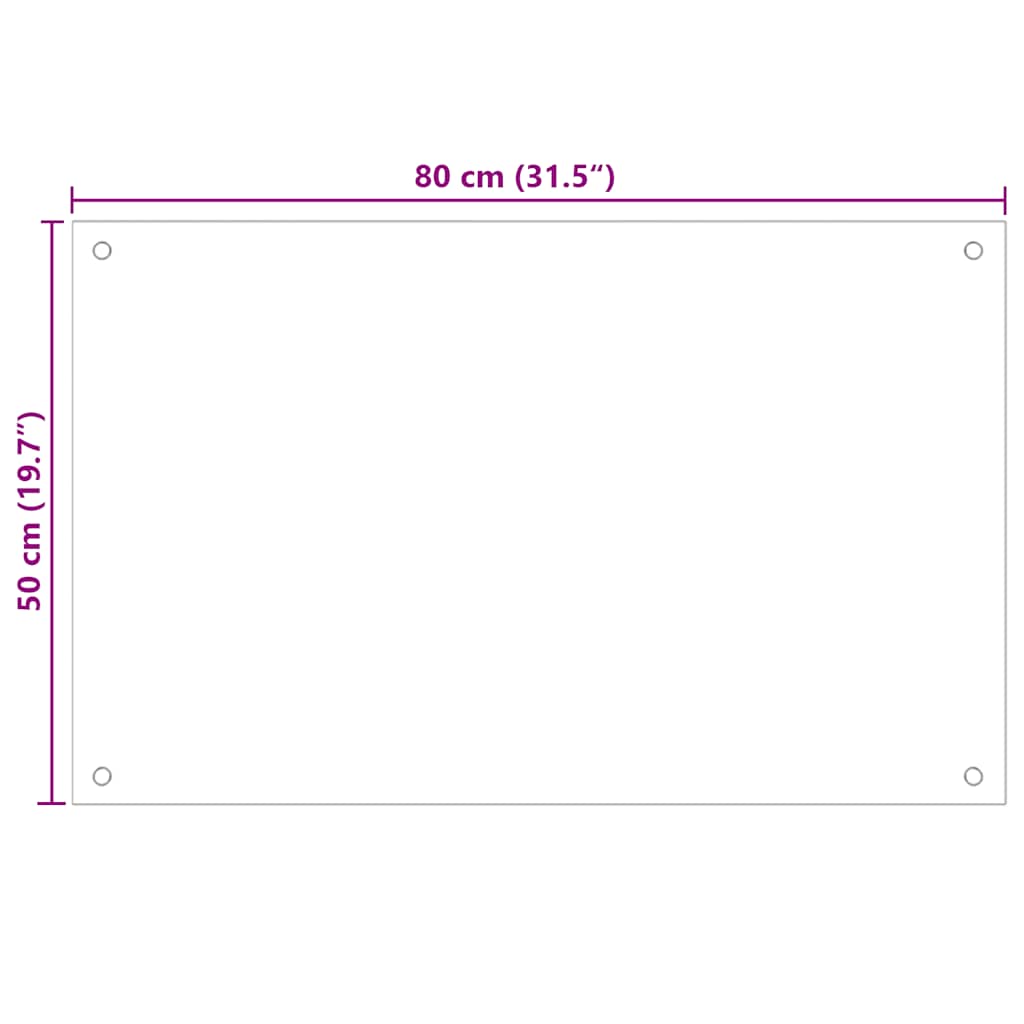 Πλάτες Κουζίνας 2 τεμ. Λευκές 80x50 εκ. από Ψημένο Γυαλί
