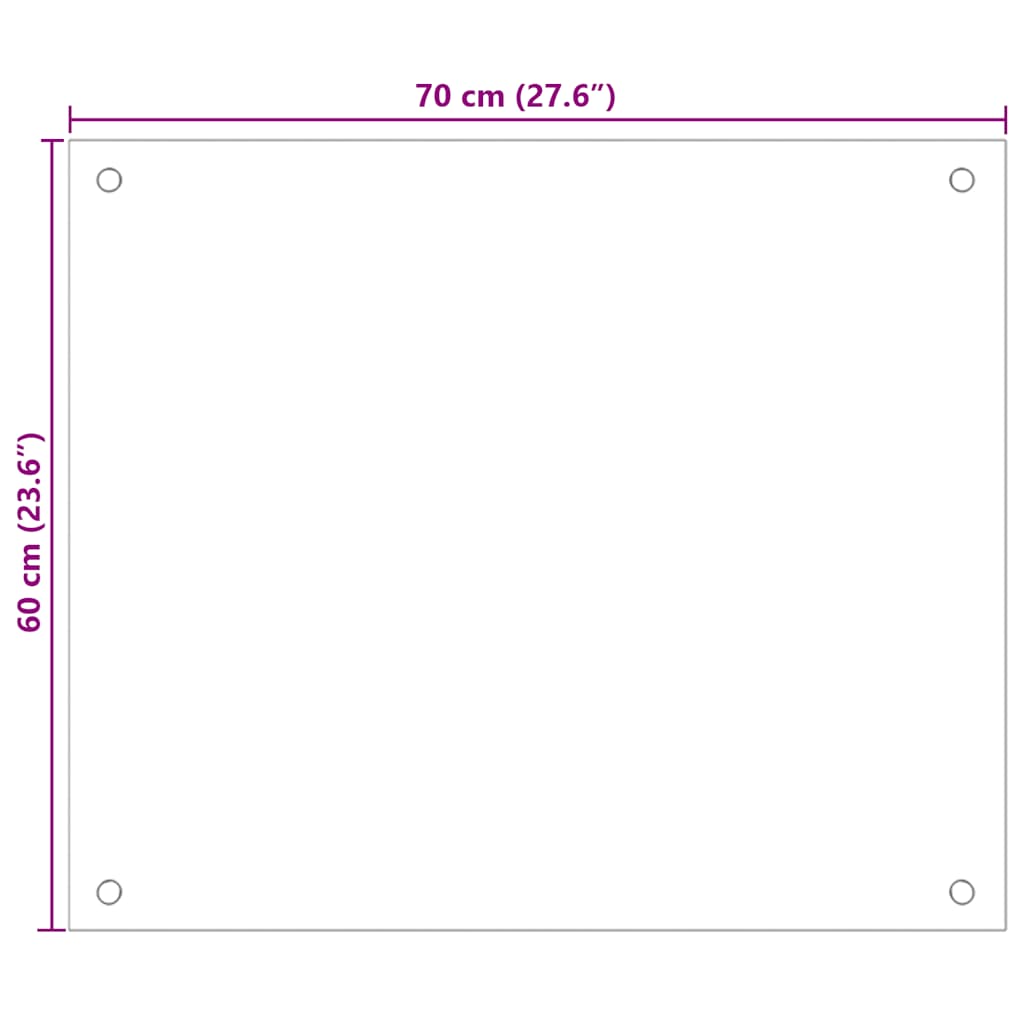 Πλάτες Κουζίνας 2 τεμ. Διαφανής 70 x 60 εκ. από Ψημένο Γυαλί