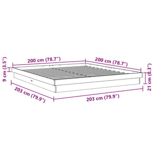 Πλαίσιο κρεβατιού χωρίς στρώμα 200x200 cm μασίφ ξύλο δρυς