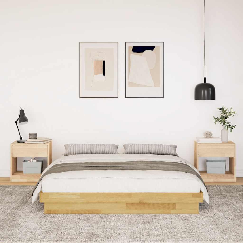 Πλαίσιο κρεβατιού χωρίς στρώμα 160x200 cm μασίφ ξύλο δρυς