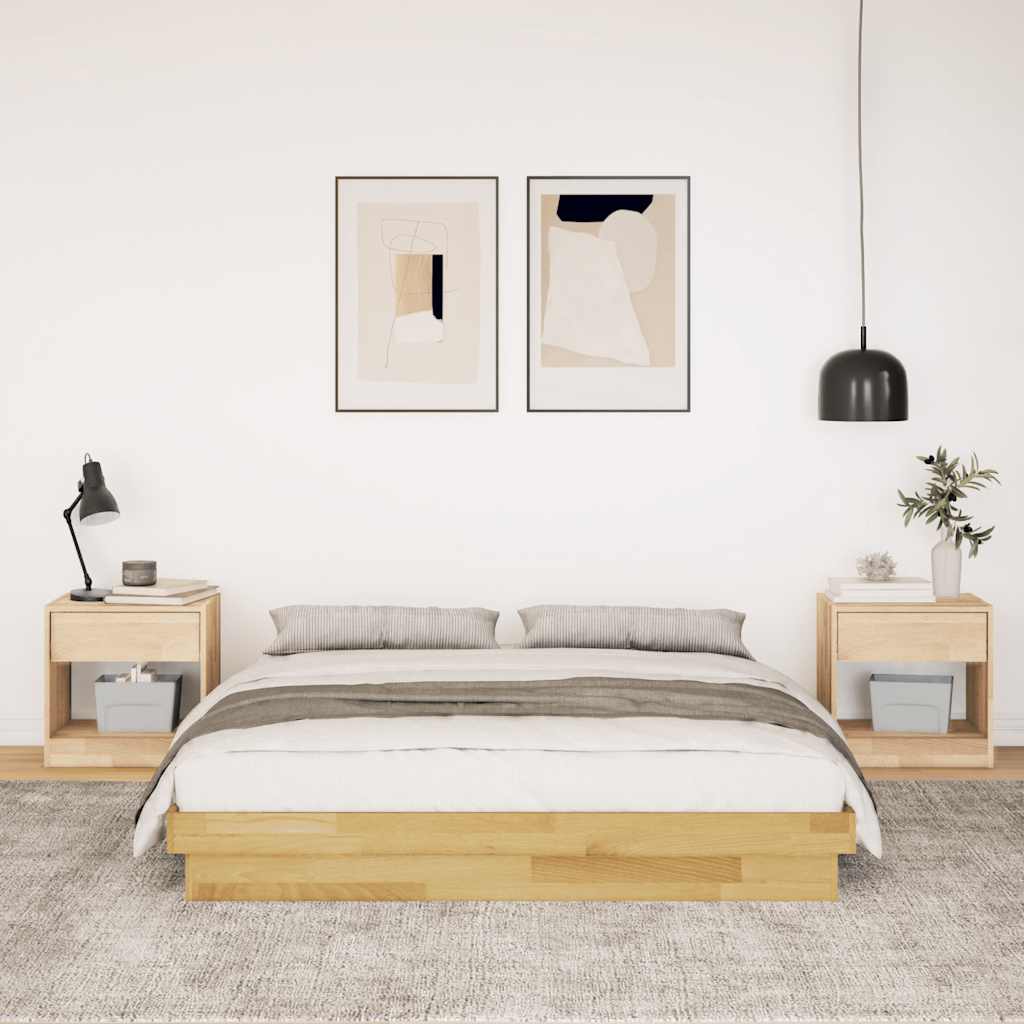 Πλαίσιο κρεβατιού χωρίς στρώμα 150x200 cm μασίφ ξύλο δρυς