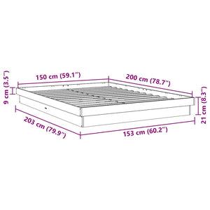 Πλαίσιο κρεβατιού χωρίς στρώμα 150x200 cm μασίφ ξύλο δρυς