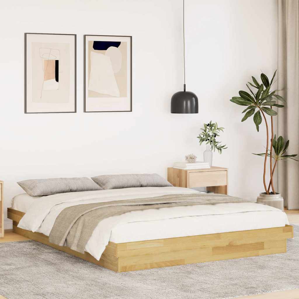 Πλαίσιο κρεβατιού χωρίς στρώμα 150x200 cm μασίφ ξύλο δρυς