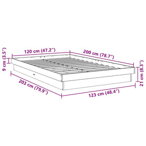 Πλαίσιο κρεβατιού χωρίς στρώμα 120x200 cm μασίφ ξύλο δρυς
