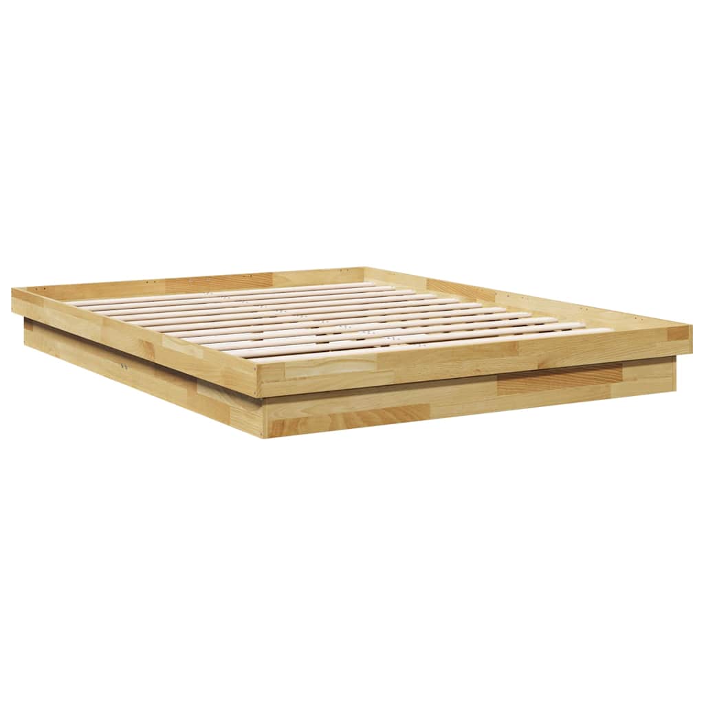 Πλαίσιο κρεβατιού  χωρίς στρώμα 140x190 cm μασίφ ξύλο δρυς