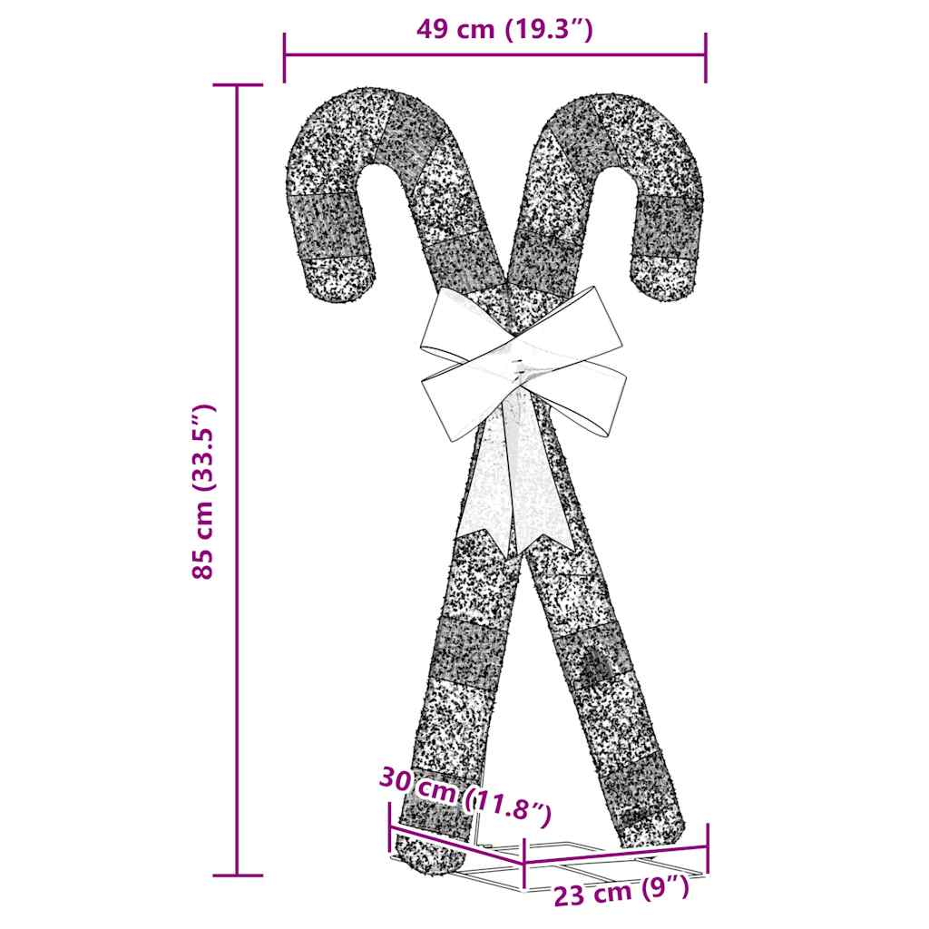 Χριστουγεννιάτικη Διακόσμηση Candy Cane 50 LED Ζεστό Λευκό